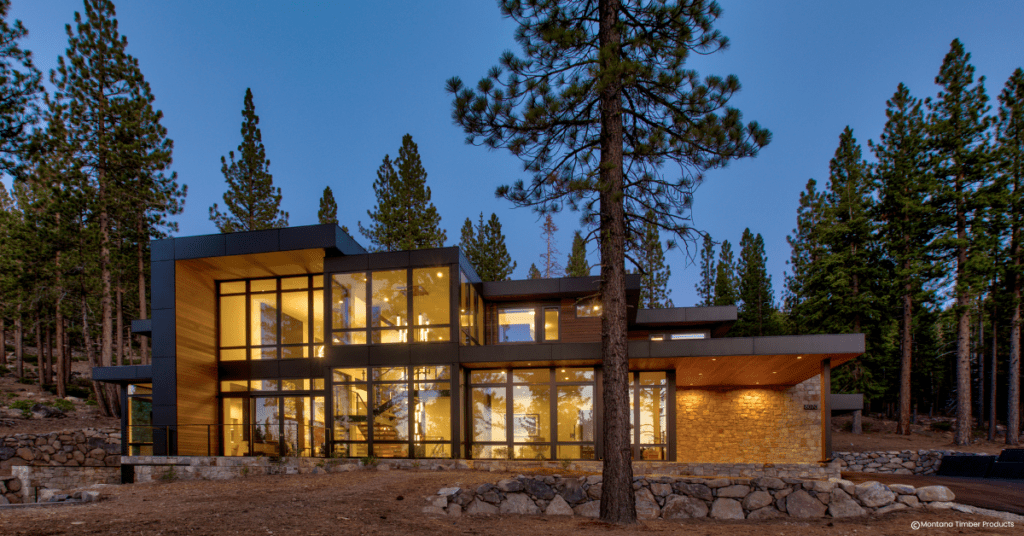 california mountain home - wildland urban interface (WUI) compliance area - montana timber products