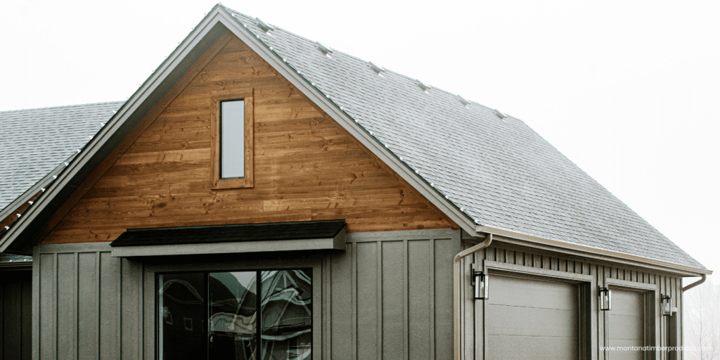 natural wood shiplap gable - aquafir olympic - montana timber products