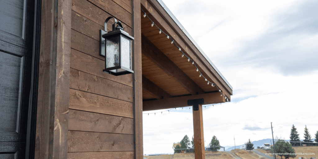 exterior horizontal wood siding - idaho custom home - montana timber products