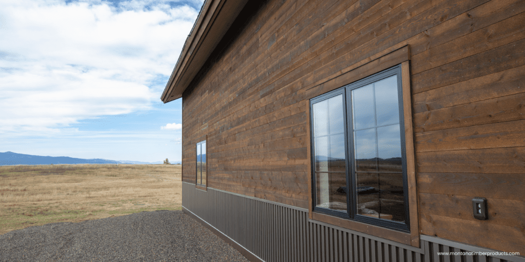 horizontal wood shiplap - idaho custom home - montana timber products