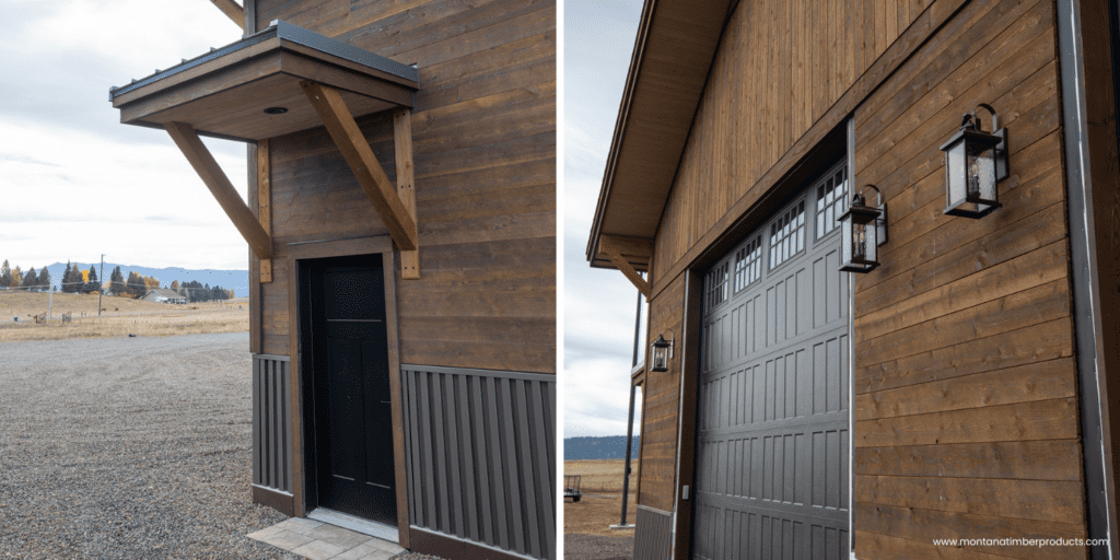 ranchwood exterior natural wood horizontal shiplap - idaho custom home - montana timber products