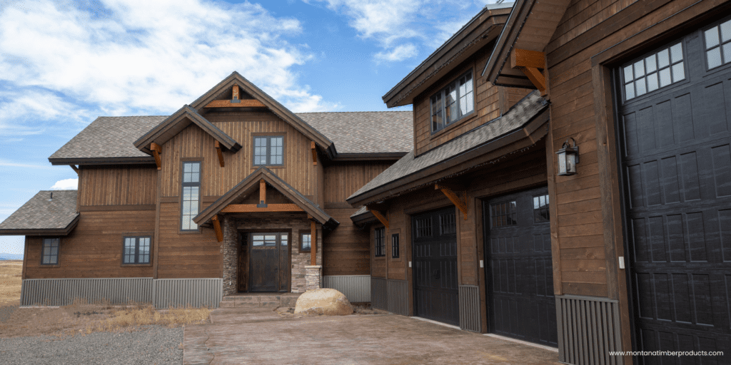 ranchwood exterior shiplap - idaho custom home - montana timber products