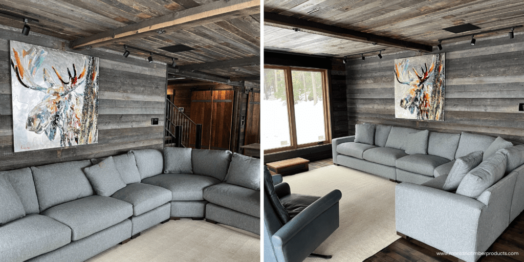 reclaimed wood cladding - rustic interior wood design - montana timber products