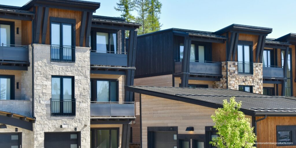 eagle lake condos - prefinished wood siding - montana timber products