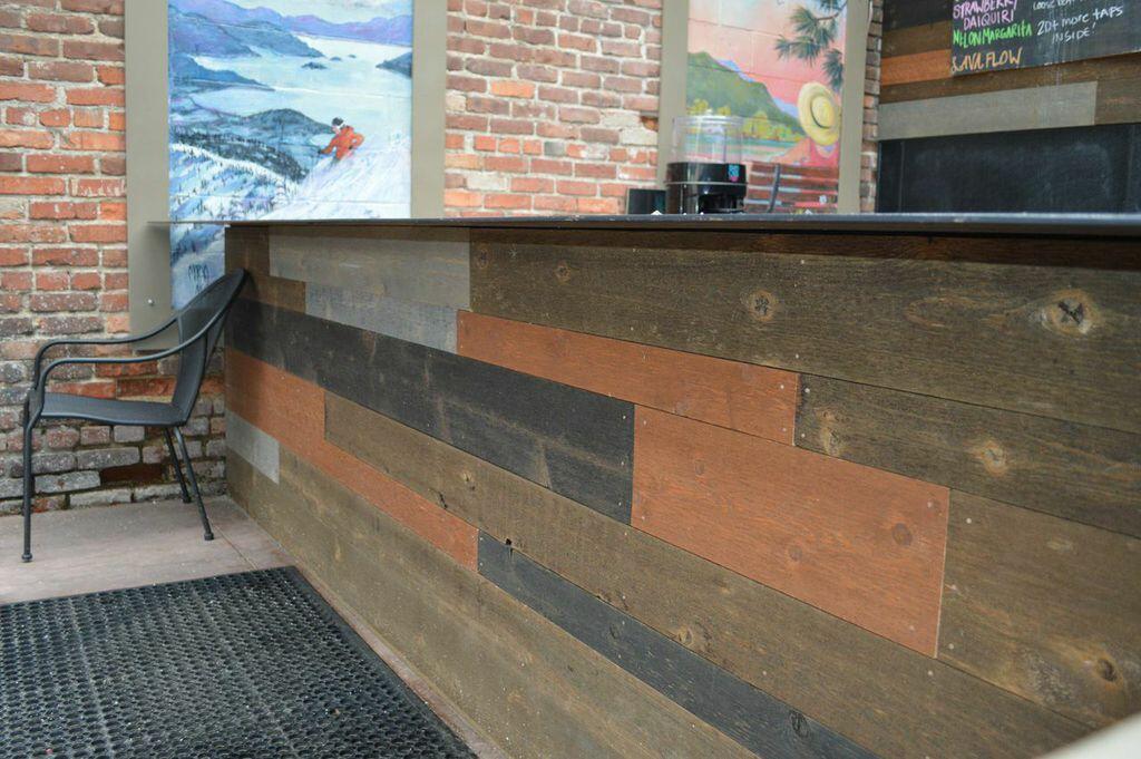 Interior Bar Wainscot Remodel, ranchwood Mixed Texture and Color