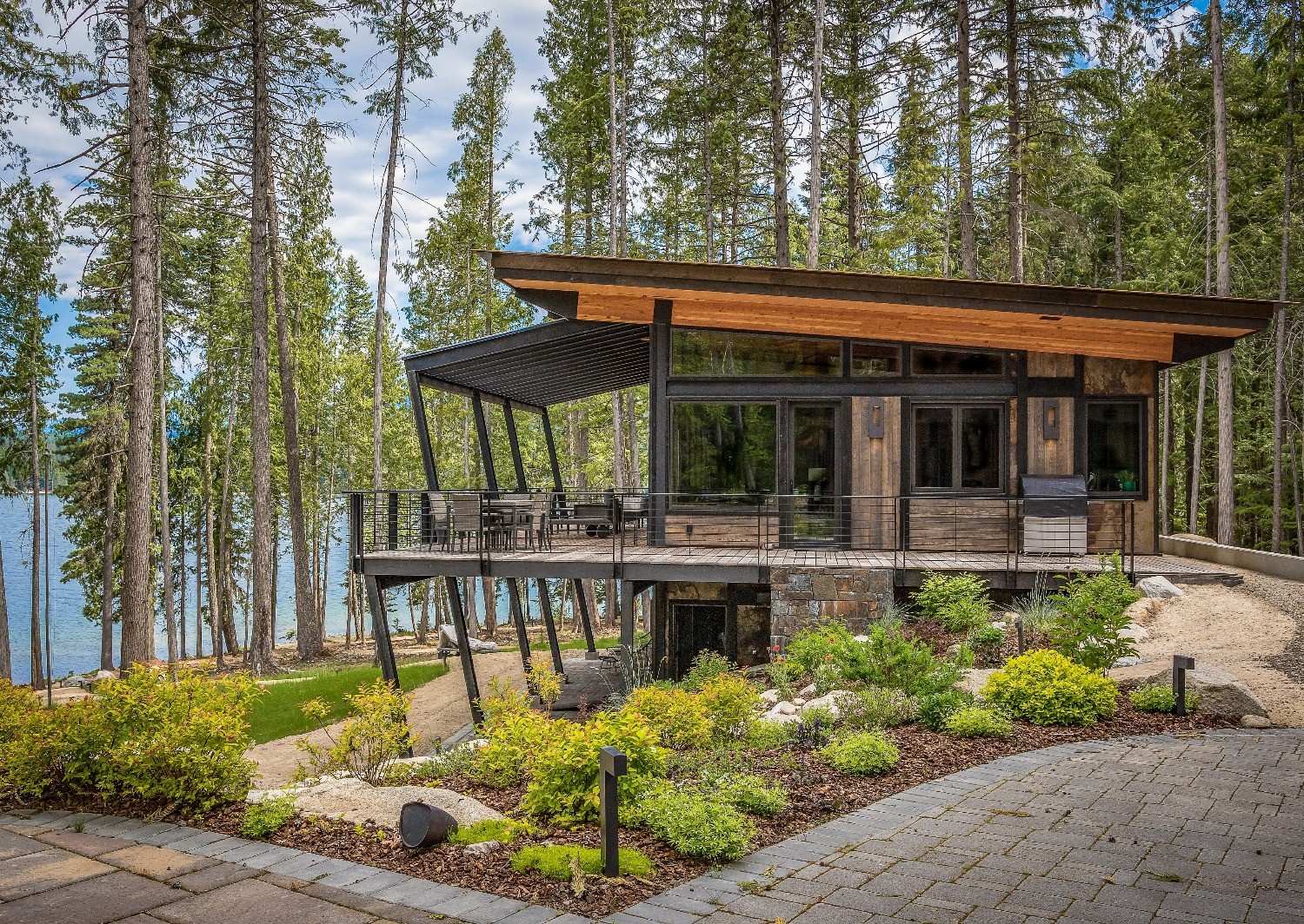 Retreat by the lake using ranchwood™ western with two custom colors