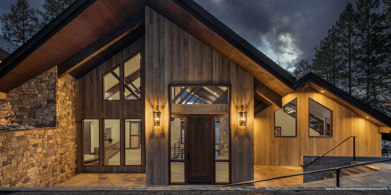 idaho custom lake house - ranchwood artisan - montana timber products