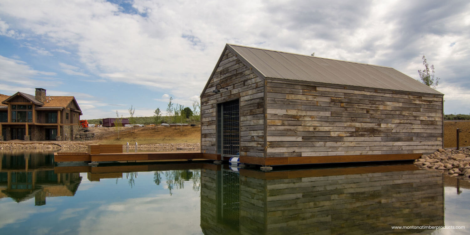 reclaimed-wood-siding---corral-board-boat-house---montana-timber-products