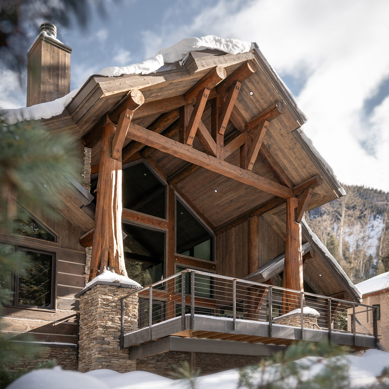 Hand Hewn Rustic Textures: A Winter Retreat in Taos, New Mexico