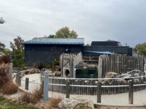 After wood stain reApplication - 7 year update, penguin zoo exhibit enclosure