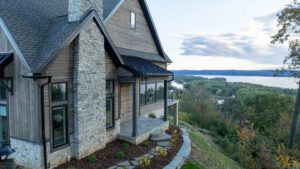 Western Red Cedar ship lap siding in Homestead finish on a Pennsylvania home along the Susquehanna River.
