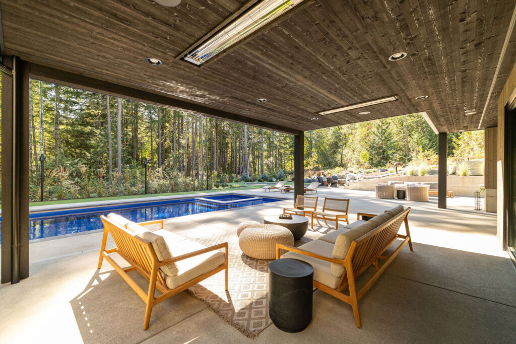 AquaFir Black Ceiling backyard pool