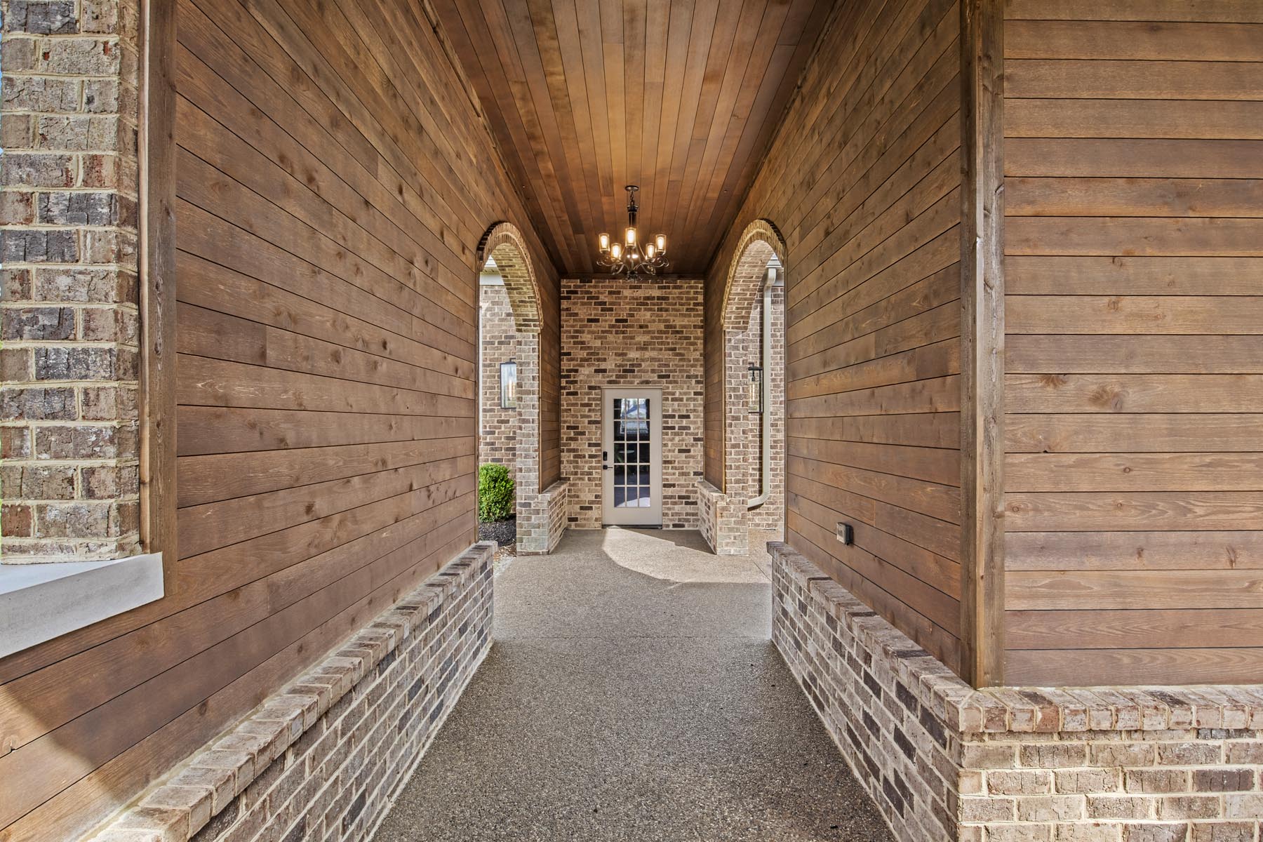 traditional masonry halls beautifully contrasted with Montana Timber Products