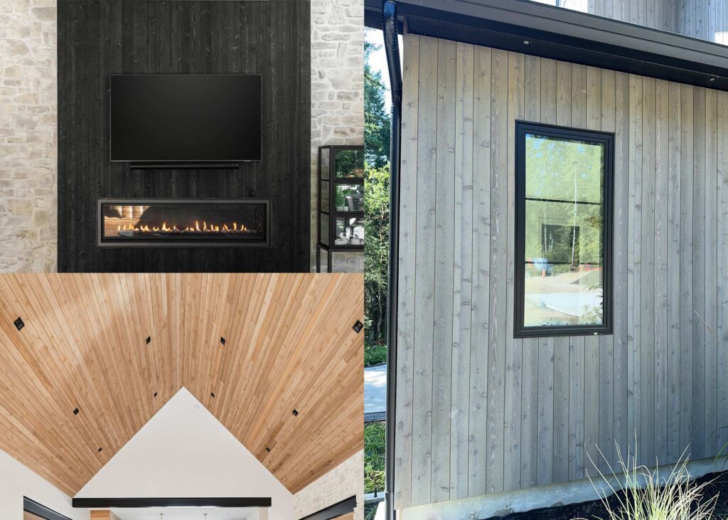 Aquafir Black, Yellowstone, and Shale Cedar siding