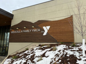 Entrance Sign featuring MTP Cedar Siding in the snow